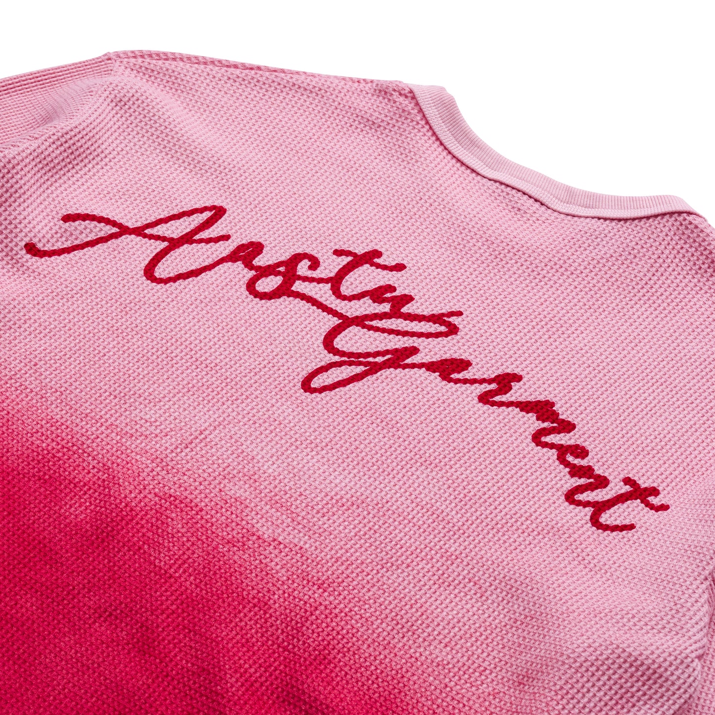 AA GARMENT FADED WAFFLE LONG SLEEVE // PINK