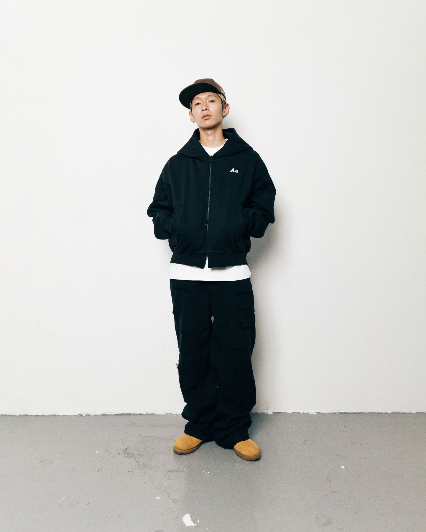 AA RACING LOGO HOODIE ZIP // GREY