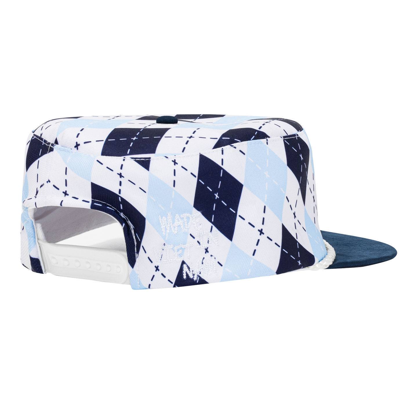 AASTU ARGYLE PILLBOX CAP // BLUE