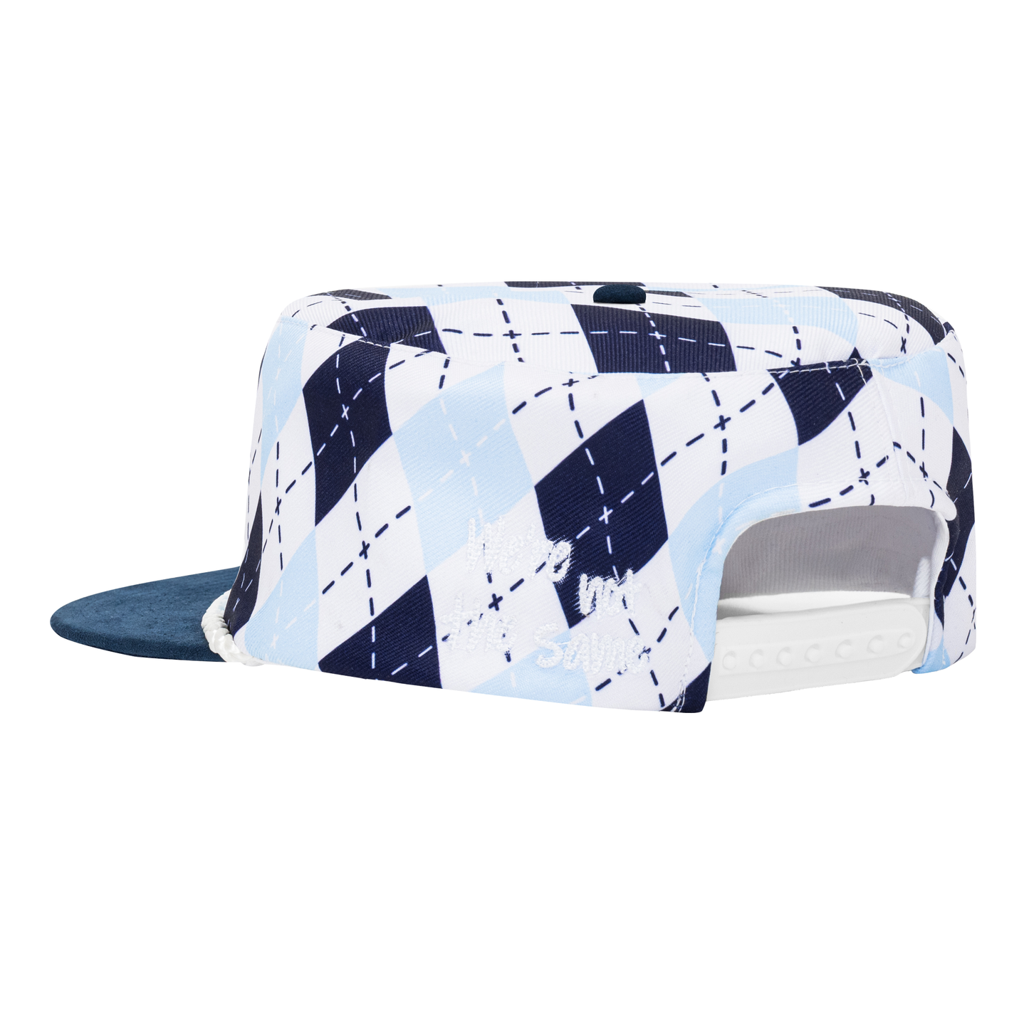AASTU ARGYLE PILLBOX CAP // BLUE