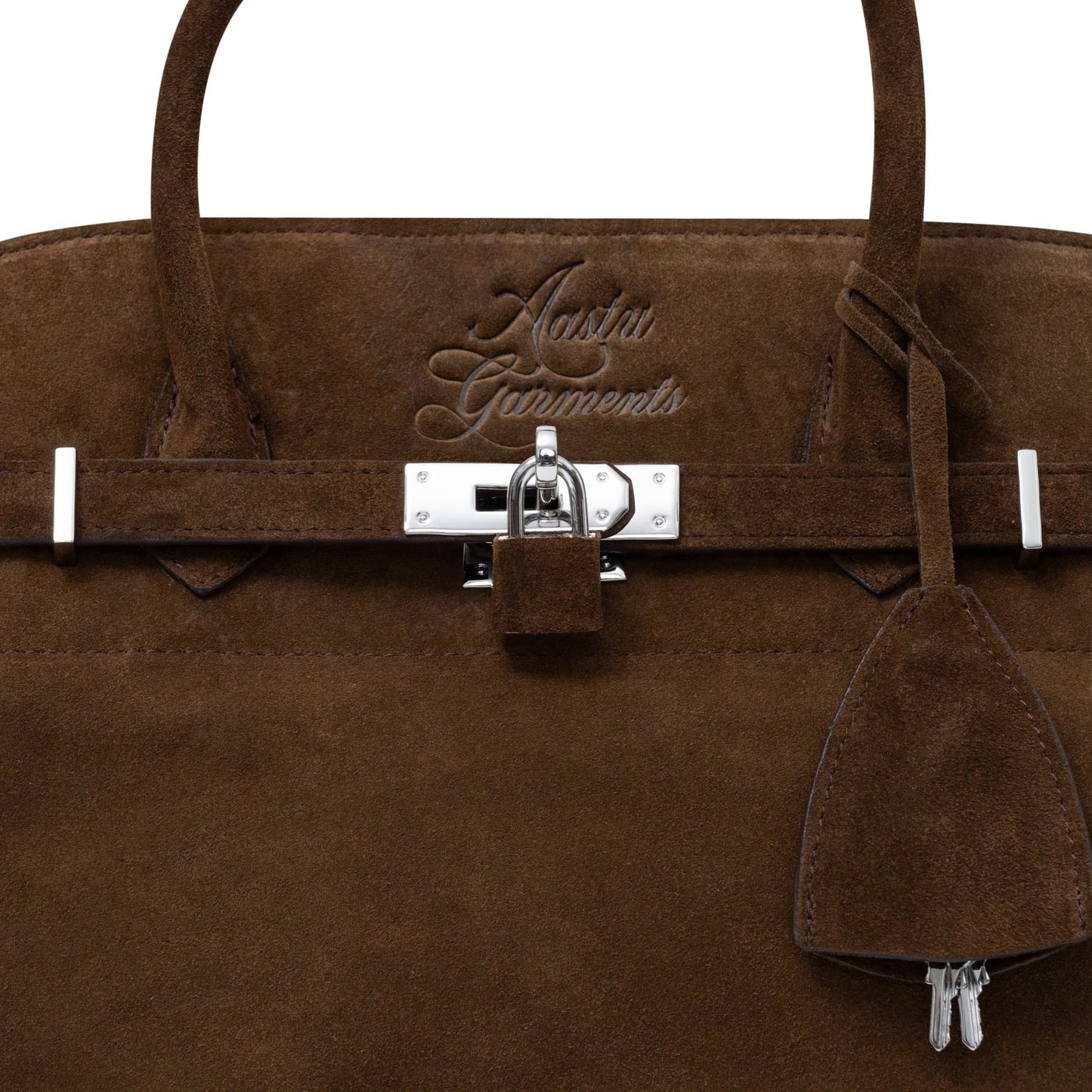 AASTU CARRYALL SUEDE LEATHER BAG SILVER // WOOD
