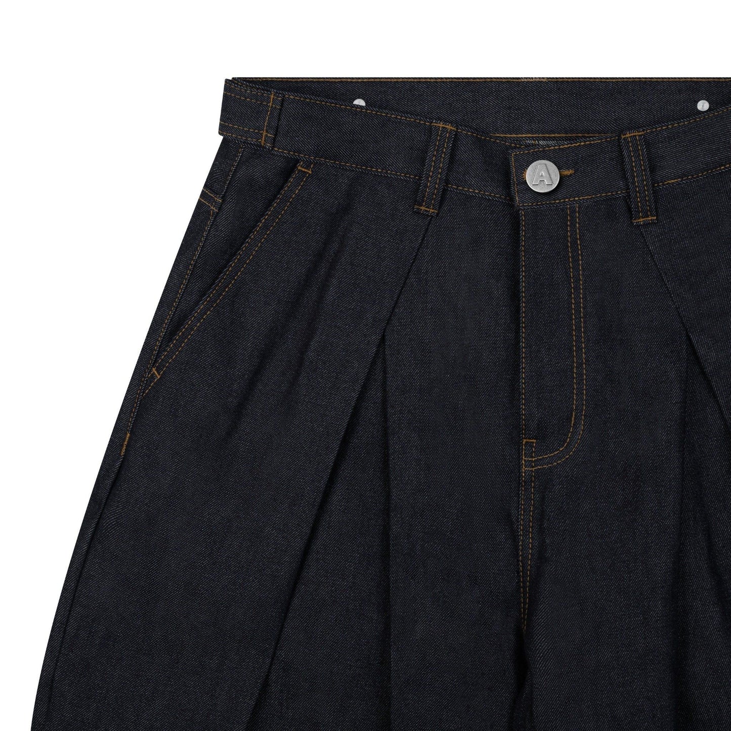 AA RAW DENIM PLEATED PANTS // INDIGO
