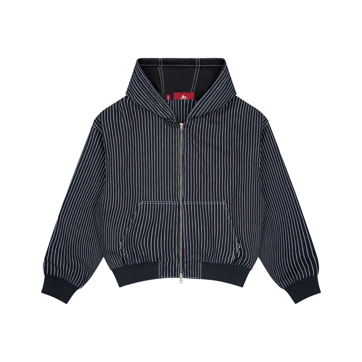 AASTU SIGNATURE STRIPED DENIM HOODIE // BLUE