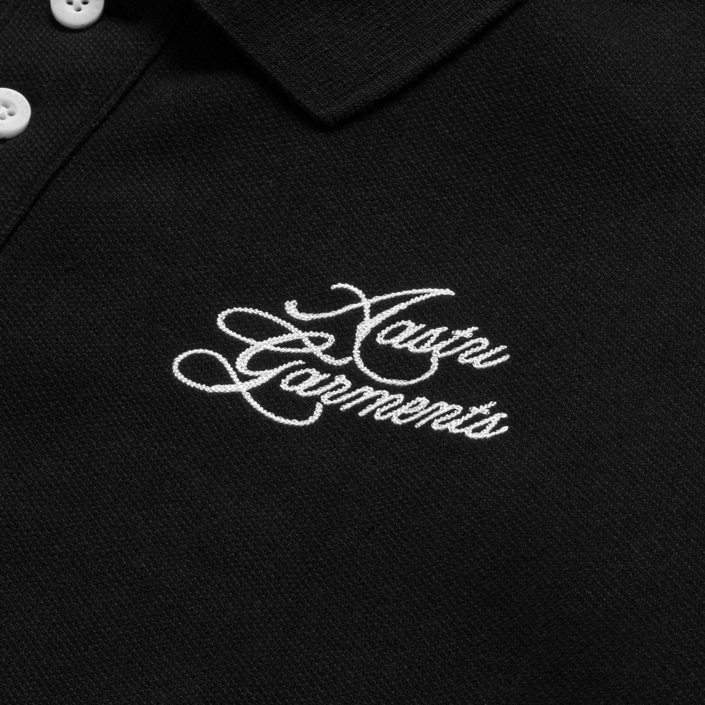 AASTU GARMENT LONG SLEEVE POLO // BLACK