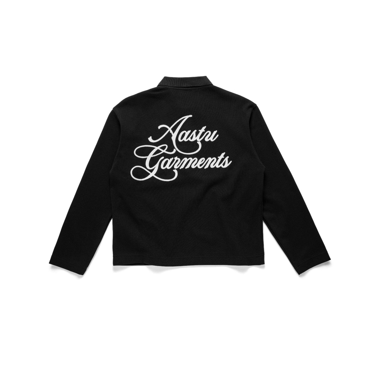 AASTU GARMENT LONG SLEEVE POLO // BLACK
