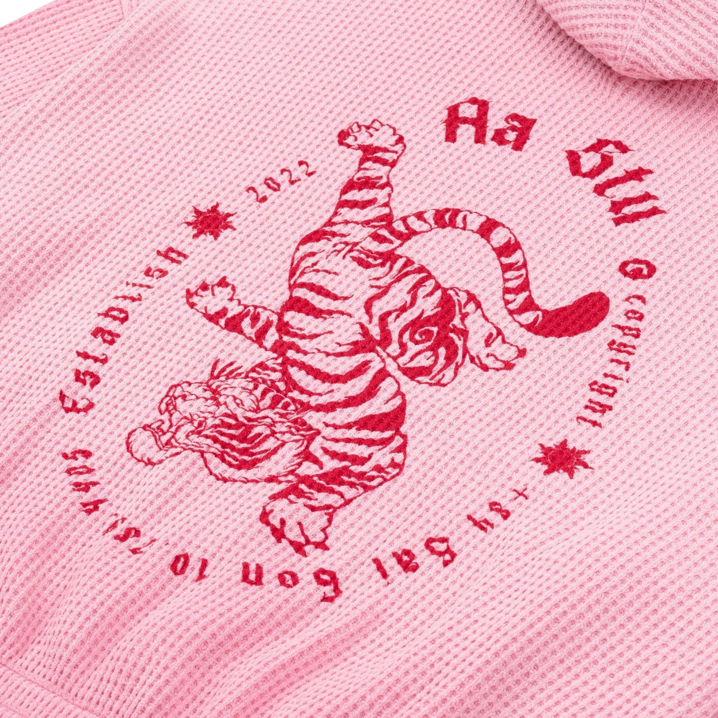 AA TIGER WAFFLE HOODIE // PINK