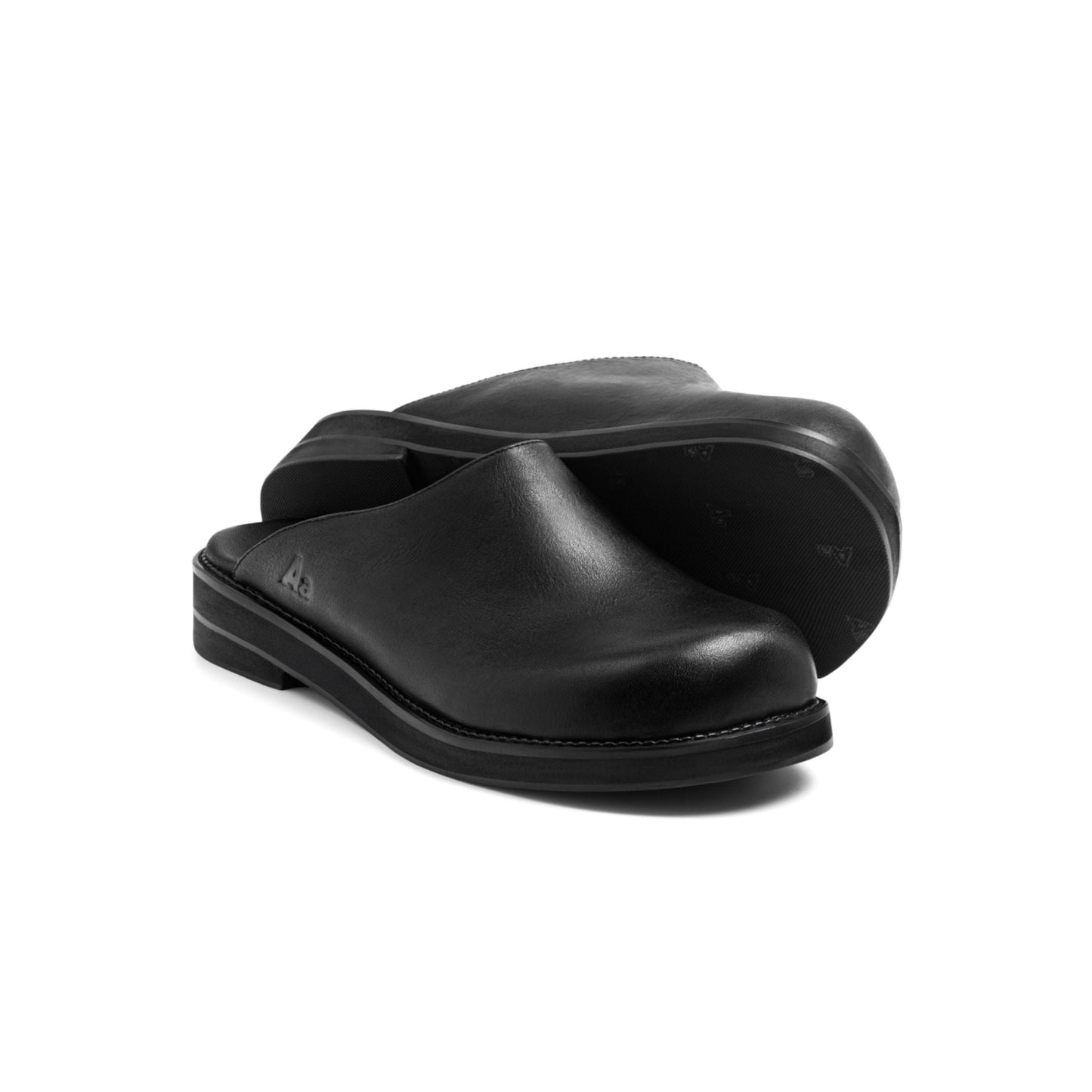 AA CLOG COW LEATHER // BLACK-RED