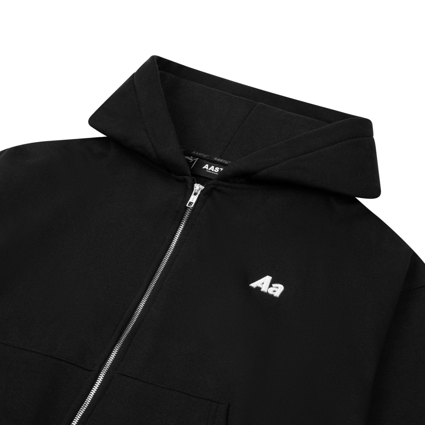 AASTU LOGO HOODIE ZIP // BLACK