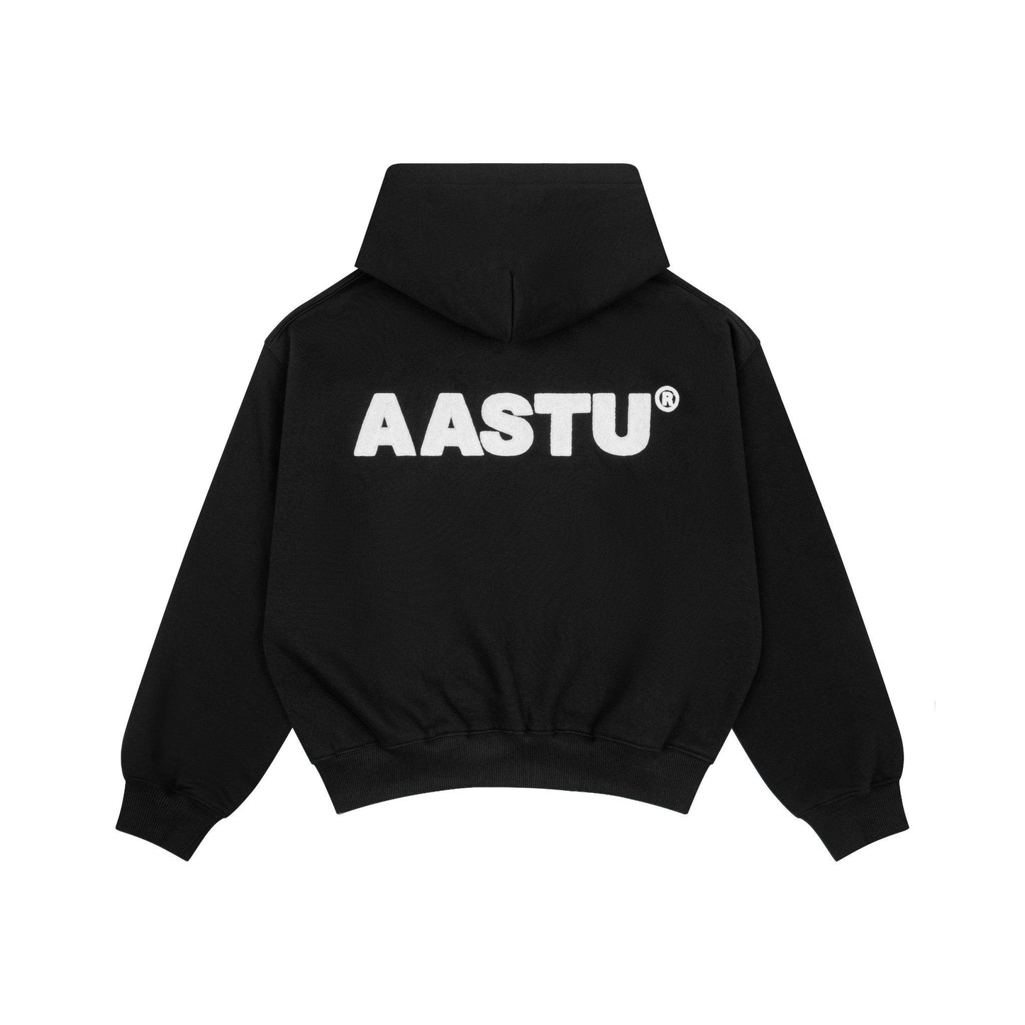 AASTU LOGO HOODIE ZIP // BLACK