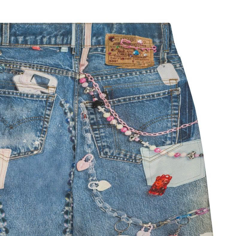 AA PRINTED KEYCHAIN JEANS // BLUE