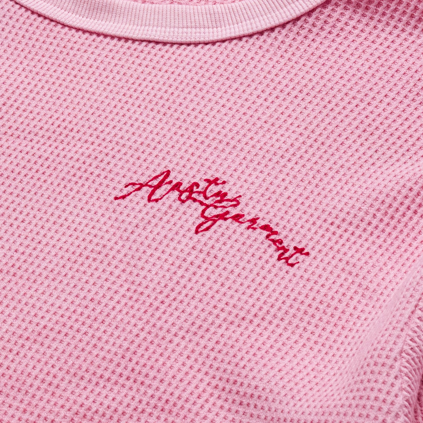 AA GARMENT FADED WAFFLE LONG SLEEVE // PINK