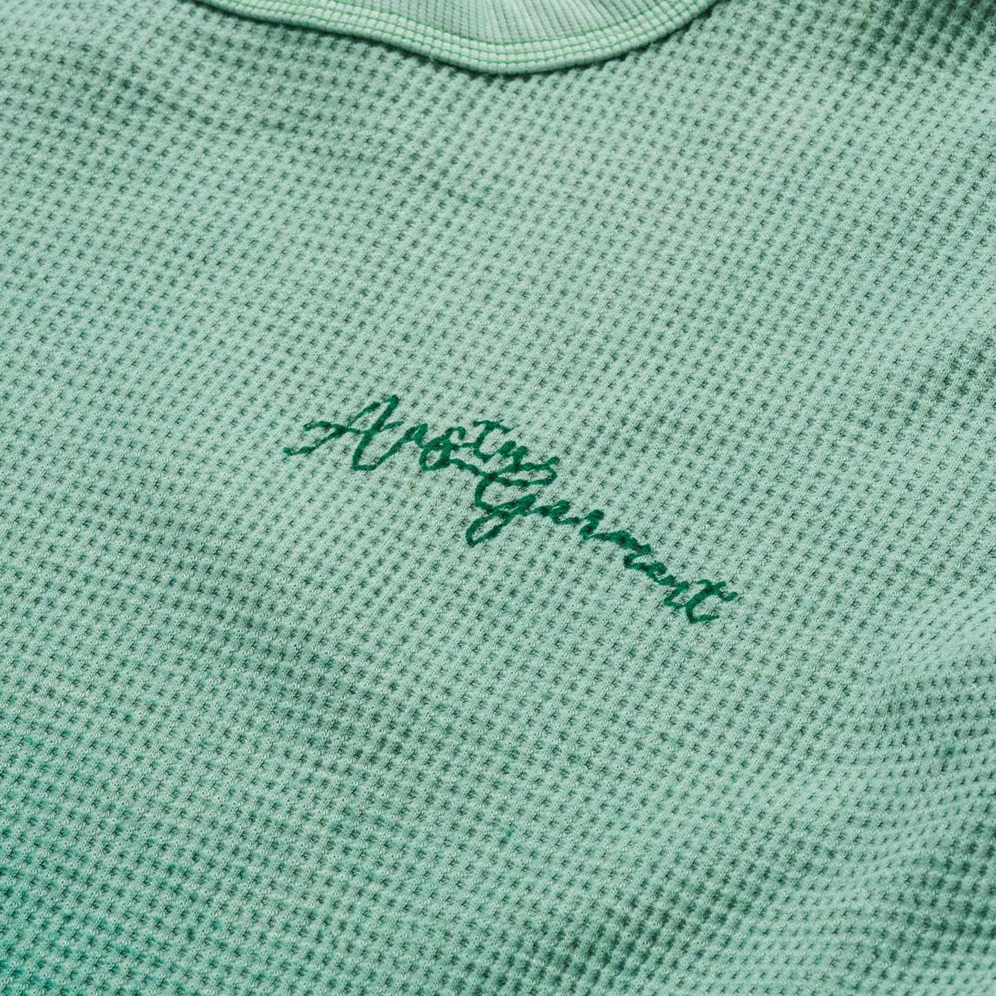 AA GARMENT FADED WAFFLE LONG SLEEVE // GREEN