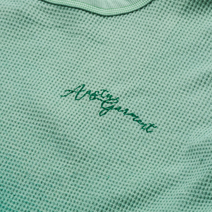 AA GARMENT FADED WAFFLE LONG SLEEVE // GREEN