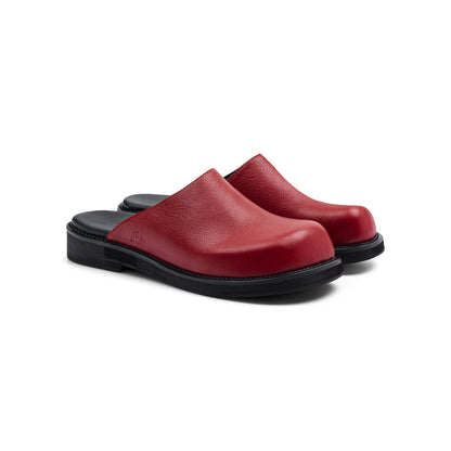 AA CLOG COW LEATHER // RED