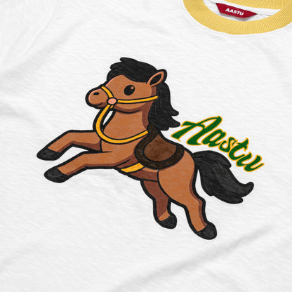 AA HORSE RINGER TEE // WHITE