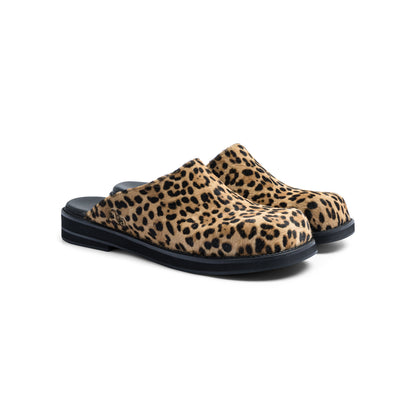AA CLOG FUR LEATHER // LEOPARD
