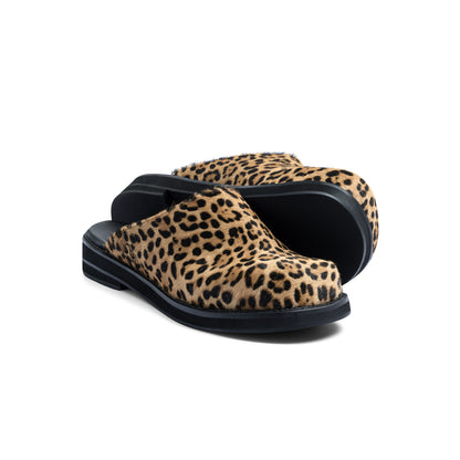 AA CLOG FUR LEATHER // LEOPARD