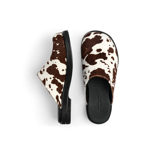 AA CLOG FUR LEATHER // BROWN MILCH COW