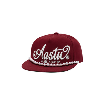 AA CLASSIC GOLFER CAP // RED RUM - PEARL CHAIN