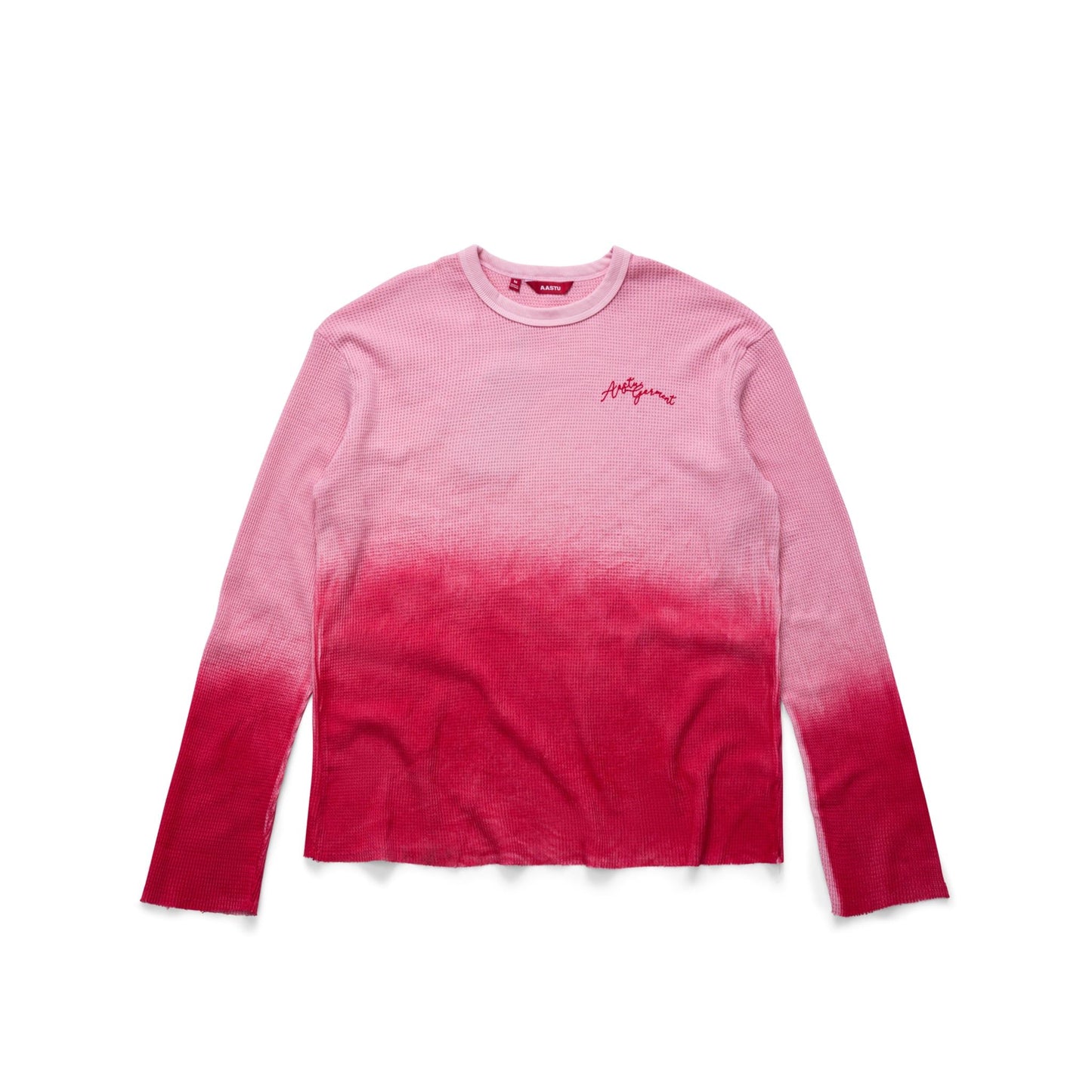 AA GARMENT FADED WAFFLE LONG SLEEVE // PINK