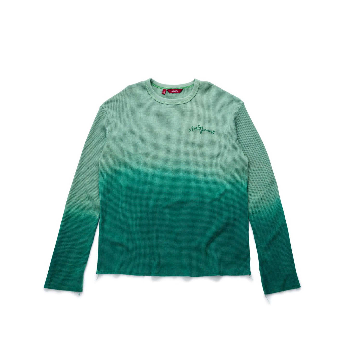 AA GARMENT FADED WAFFLE LONG SLEEVE // GREEN