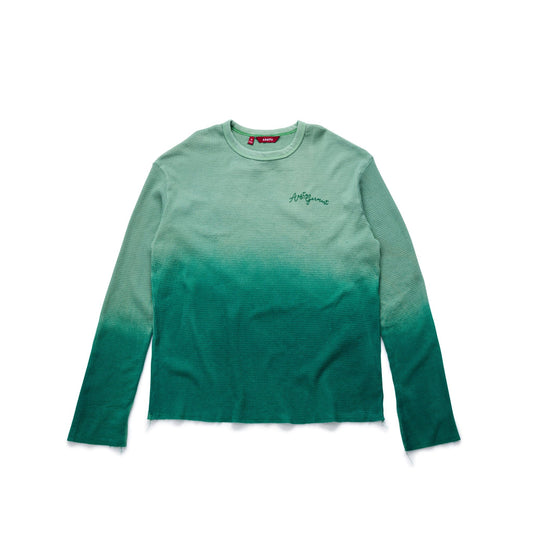 AA GARMENT FADED WAFFLE LONG SLEEVE // GREEN