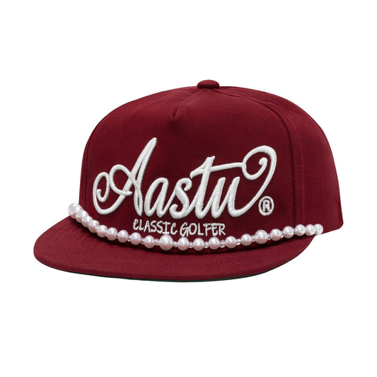 AA CLASSIC GOLFER CAP // RED RUM - PEARL CHAIN