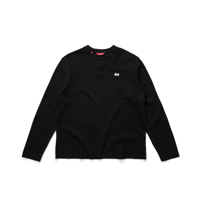 AA WAFFLE LONG SLEEVE // BLACK