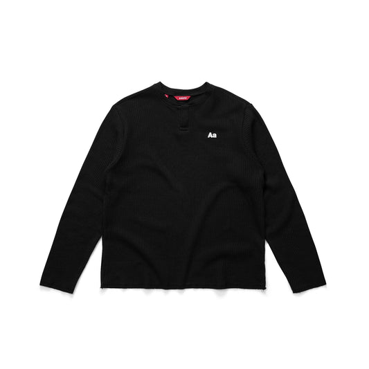 AA WAFFLE LONG SLEEVE // BLACK