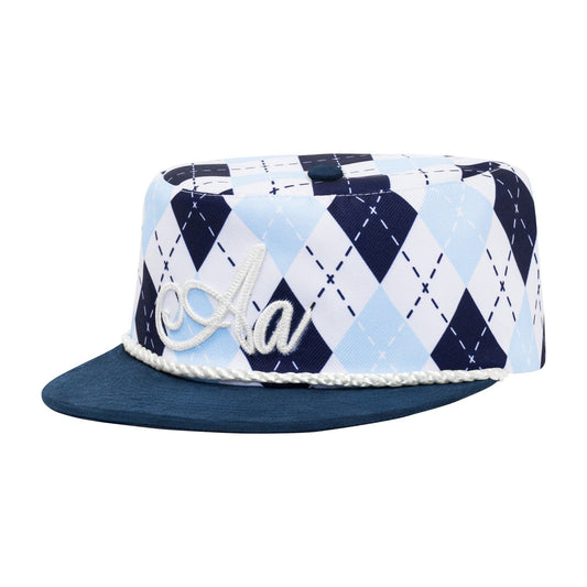 AASTU ARGYLE PILLBOX CAP // BLUE