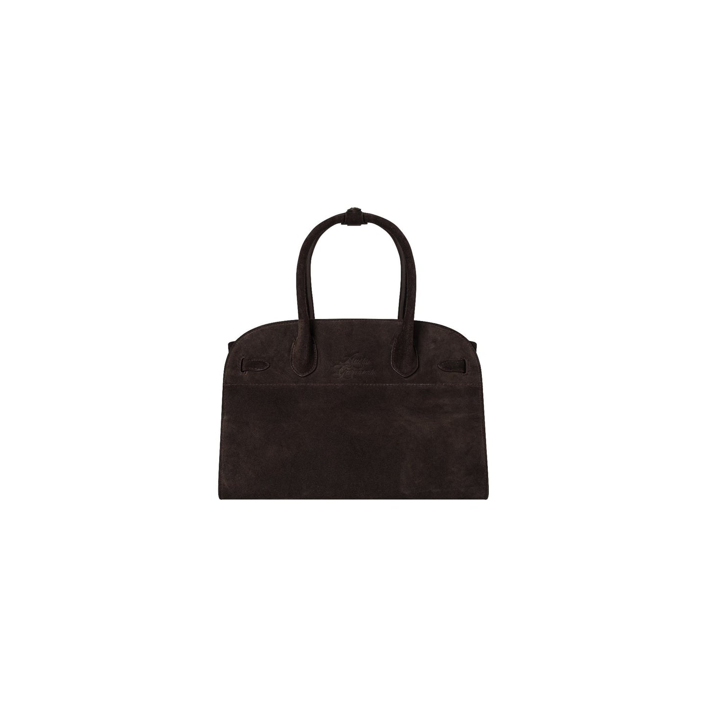 AASTU CARRYALL SUEDE LEATHER BAG // DARK BROWN / GOLD