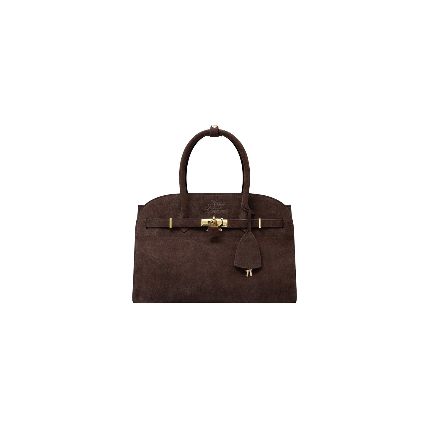 AASTU CARRYALL SUEDE LEATHER BAG GOLD // CHOCOLATE