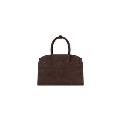 AASTU CARRYALL SUEDE LEATHER BAG GOLD // CHOCOLATE