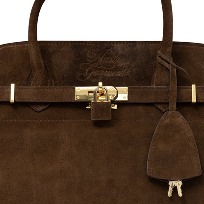 AASTU CARRYALL SUEDE LEATHER BAG GOLD // WOOD