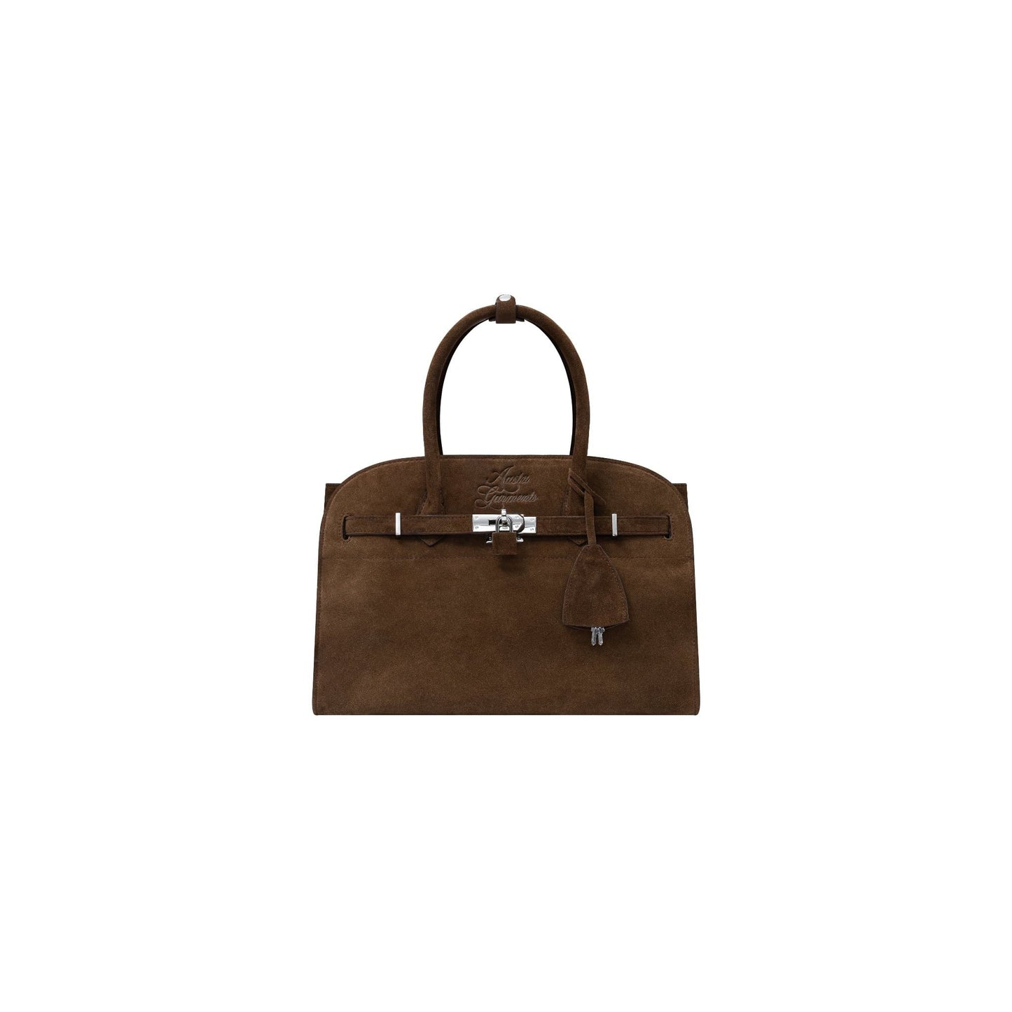 AASTU CARRYALL SUEDE LEATHER BAG SILVER // WOOD