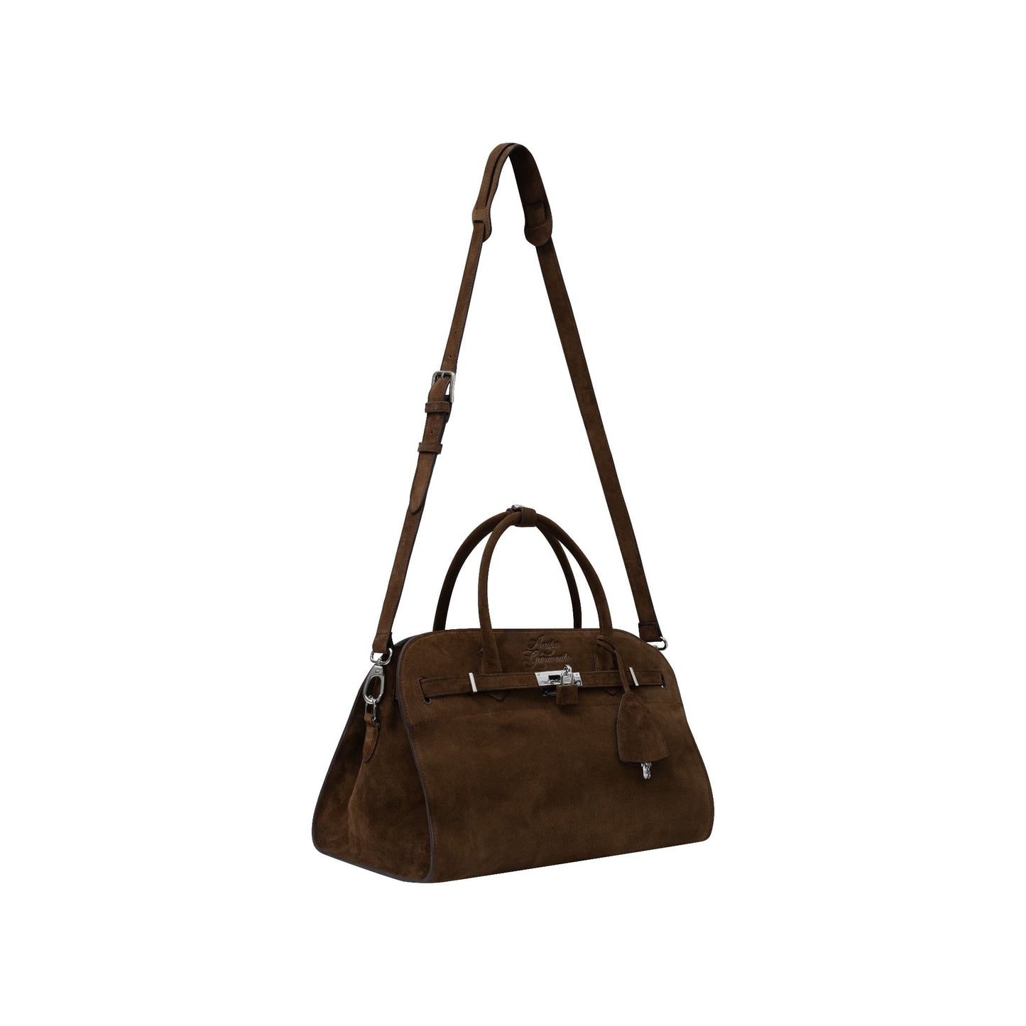 AASTU CARRYALL SUEDE LEATHER BAG SILVER // WOOD