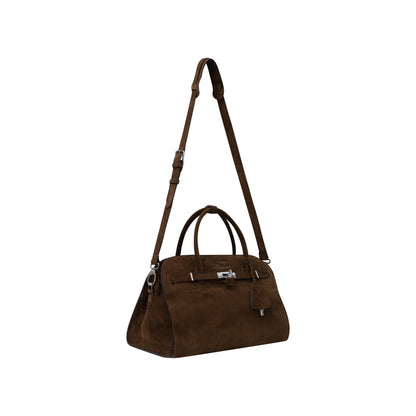 AASTU CARRYALL SUEDE LEATHER BAG SILVER // WOOD