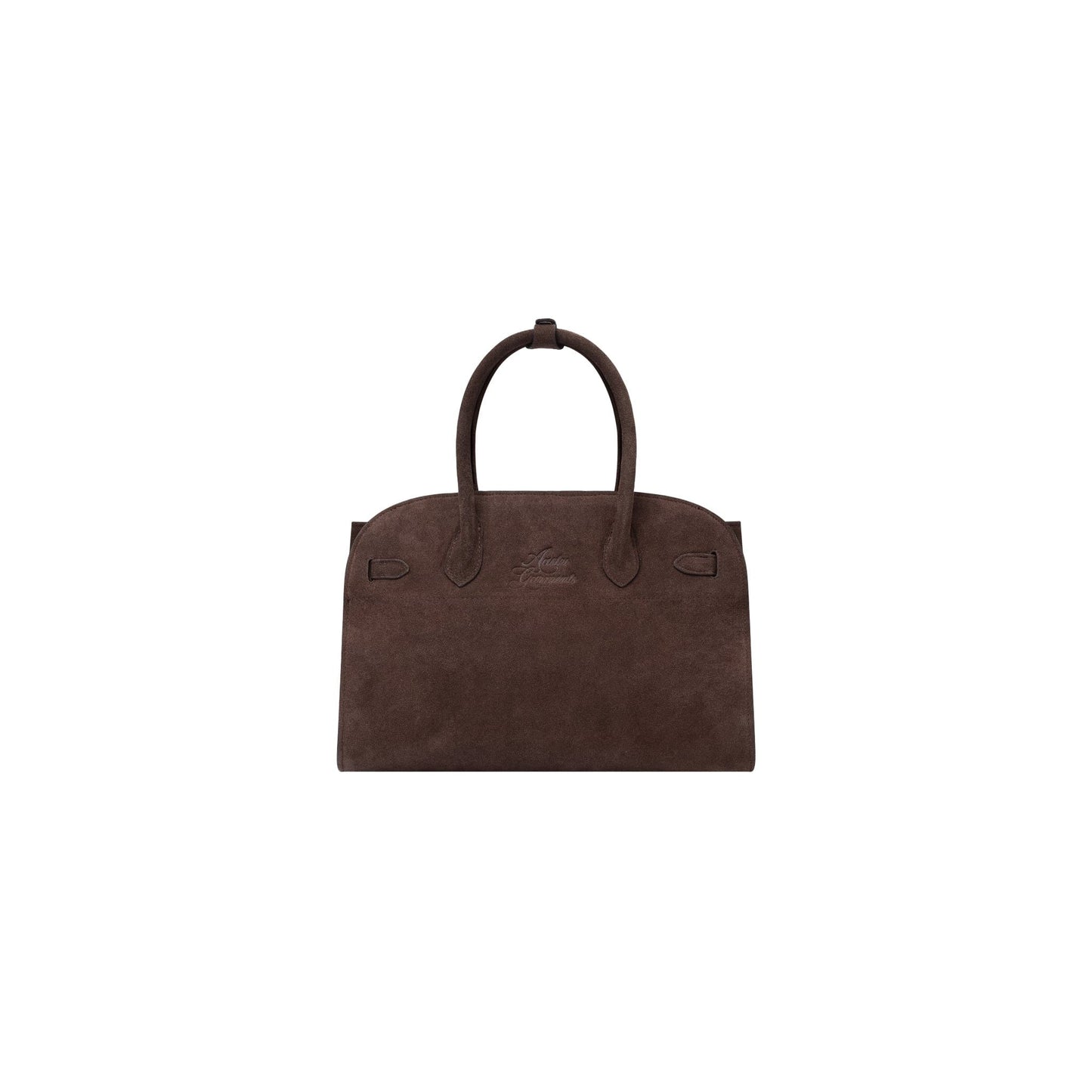 AASTU CARRYALL SUEDE LEATHER BAG SILVER // CHOCOLATE