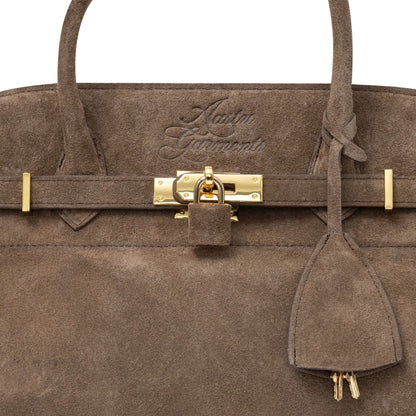 AASTU CARRYALL SUEDE LEATHER BAG GOLD // WARM TAN