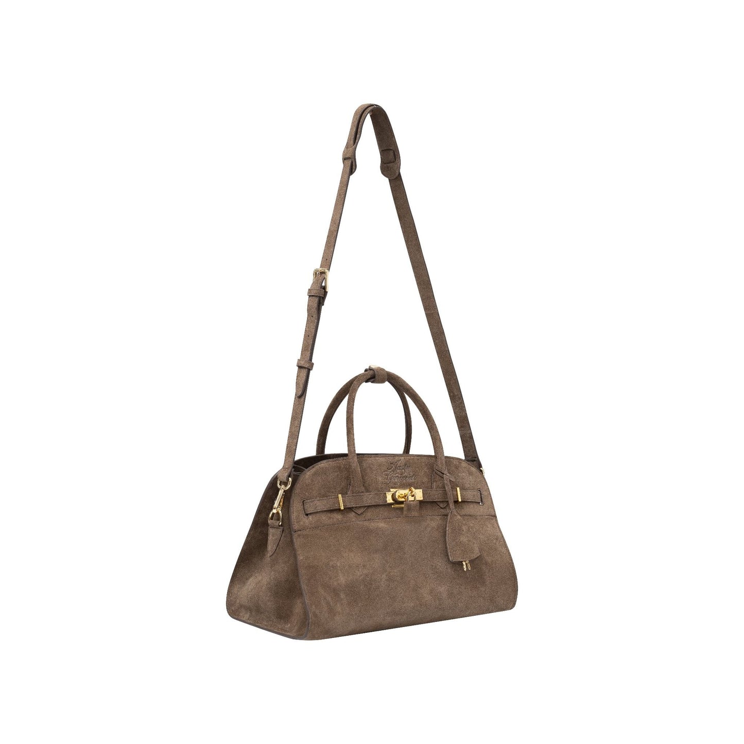 AASTU CARRYALL SUEDE LEATHER BAG GOLD // WARM TAN