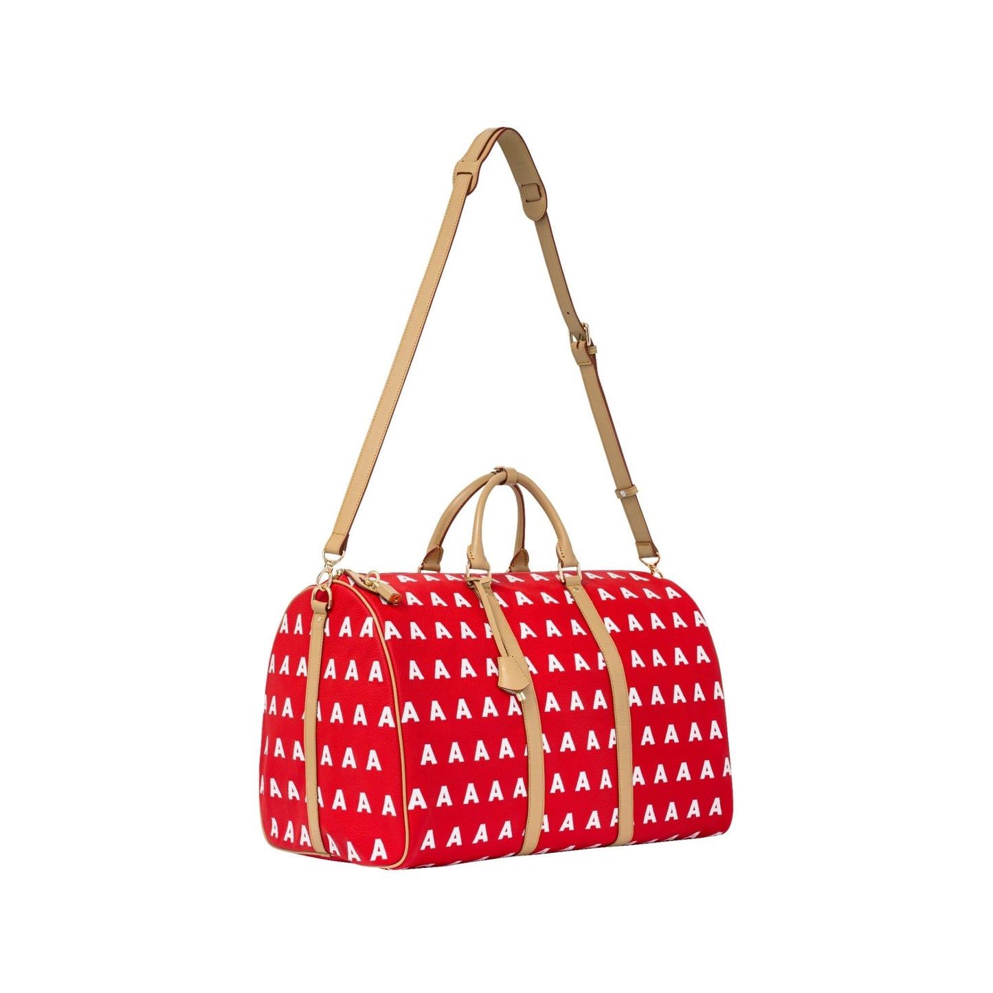 AA EMBROIDERED LOGO BOSTON BAG // RED