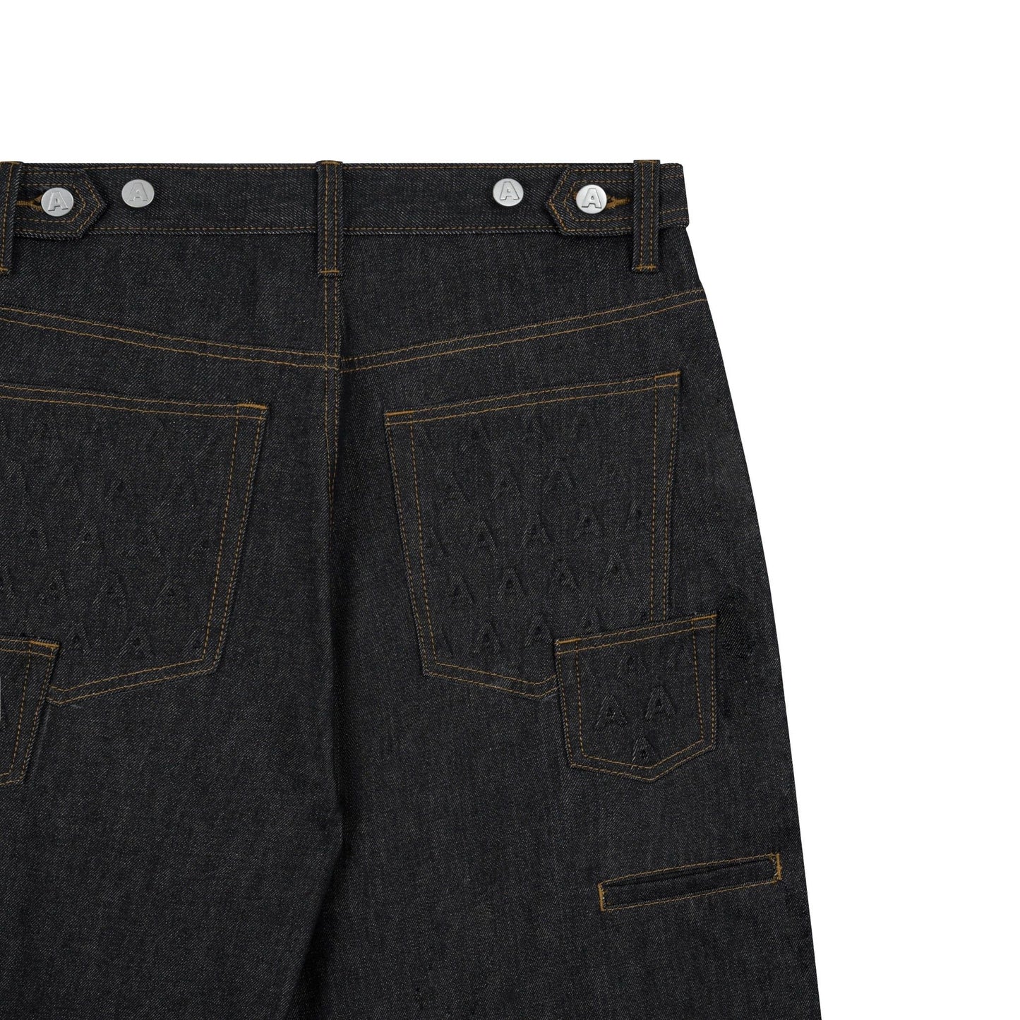AA RAW DENIM PLEATED PANTS // BLACK