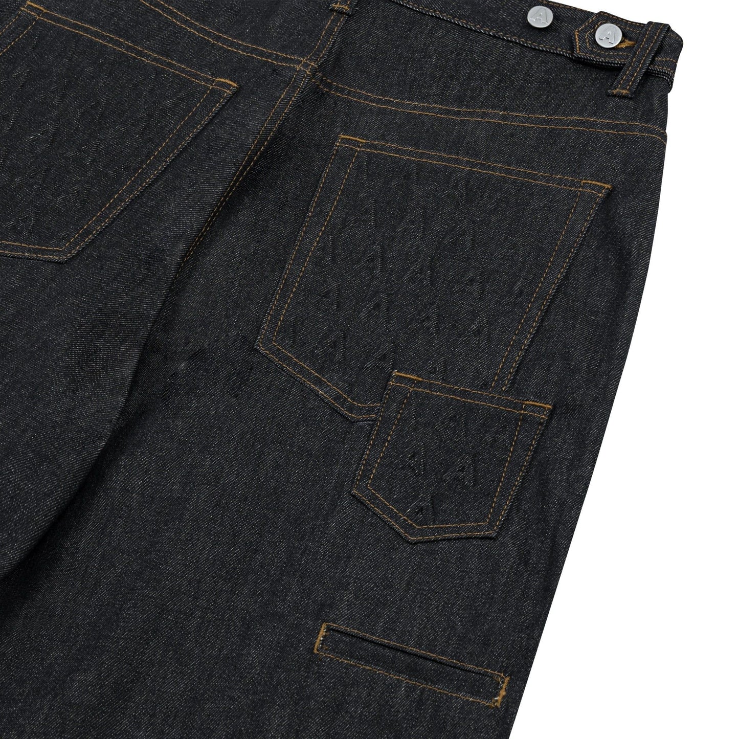 AA RAW DENIM PLEATED PANTS // BLACK