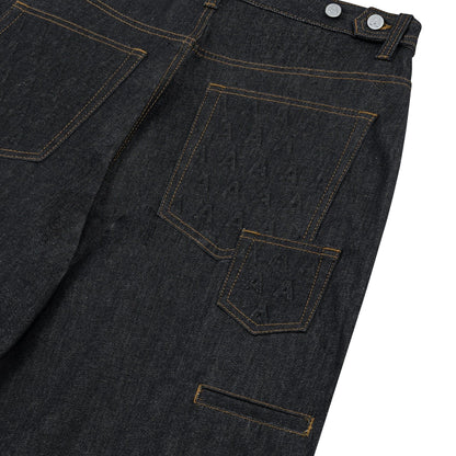 AA RAW DENIM PLEATED PANTS // BLACK