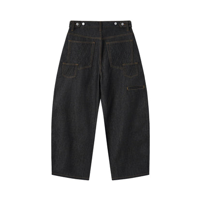 AA RAW DENIM PLEATED PANTS // BLACK
