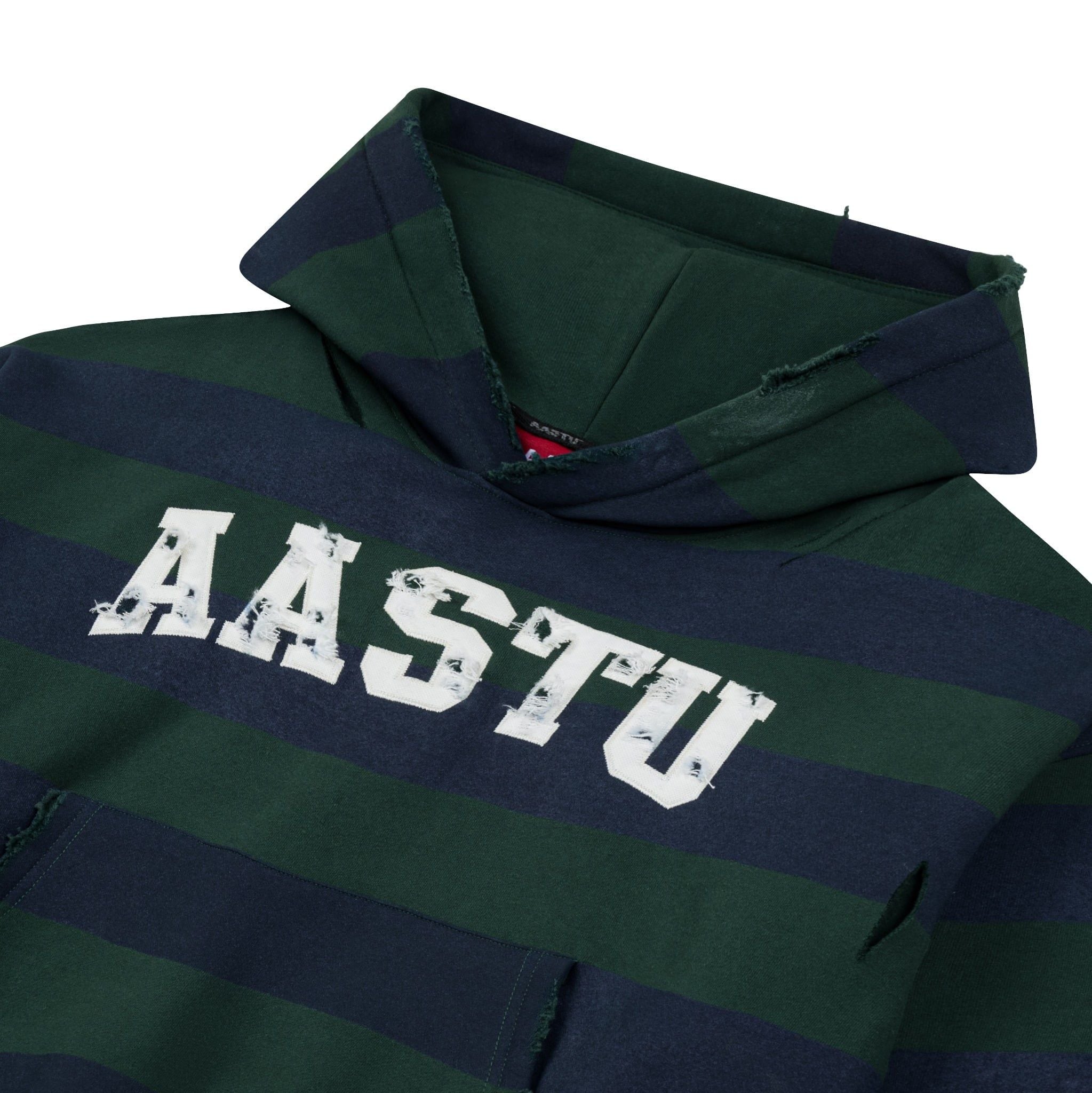 AA CLASSIC STRIPED NAVY HOODIE WASHED // GREEN – AA STU.