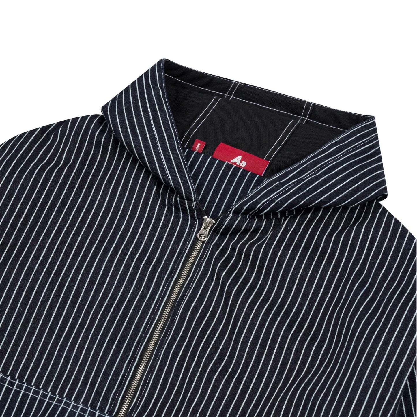 AASTU SIGNATURE STRIPED DENIM HOODIE // BLUE