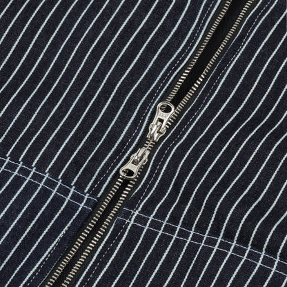 AASTU SIGNATURE STRIPED DENIM HOODIE // BLUE