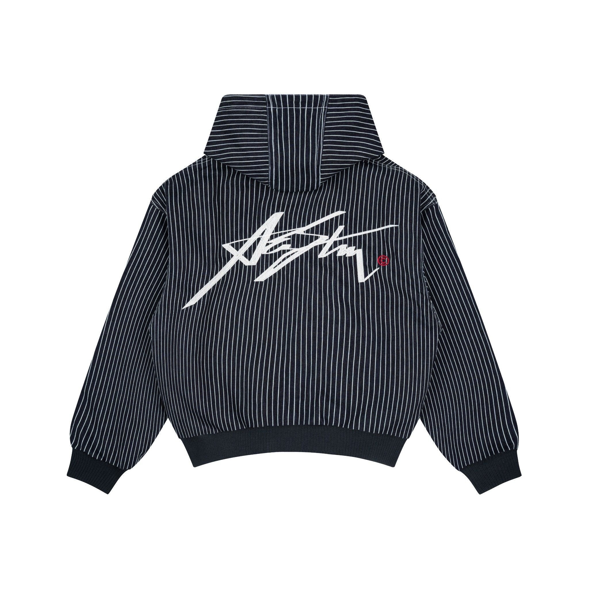 AASTU SIGNATURE STRIPED DENIM HOODIE // BLUE – AA STU.