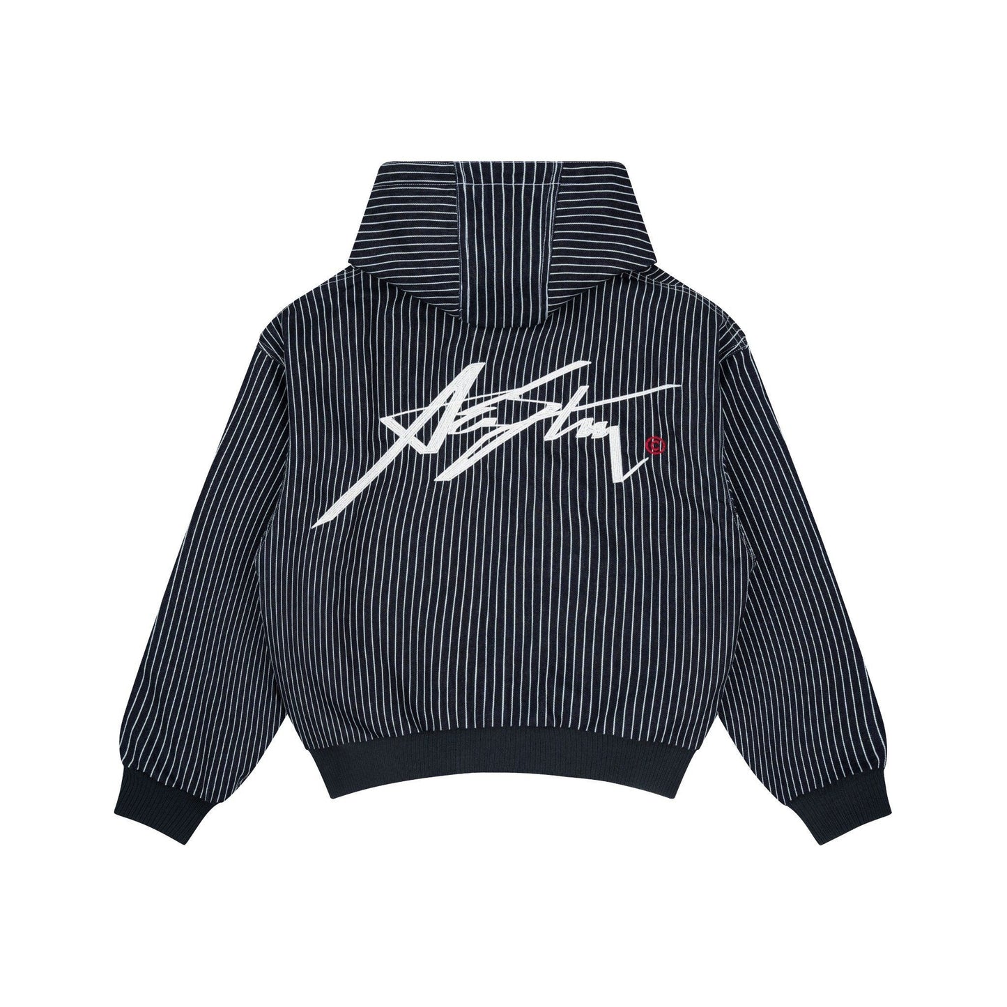 AASTU SIGNATURE STRIPED DENIM HOODIE // BLUE